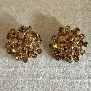 Albert Weiss Gold-Tone Floral Cluster Clip-On Earrings
